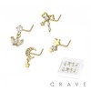 8PCS OF ASSORTED CZ DANGLE 316L SURGICAL STEEL L-SHAPE NOSE STUD BOX 8PCS OF ASSORTED CZ DANGLE 316L SURGICAL STEEL L-SHAPE NOSE STUD BOX